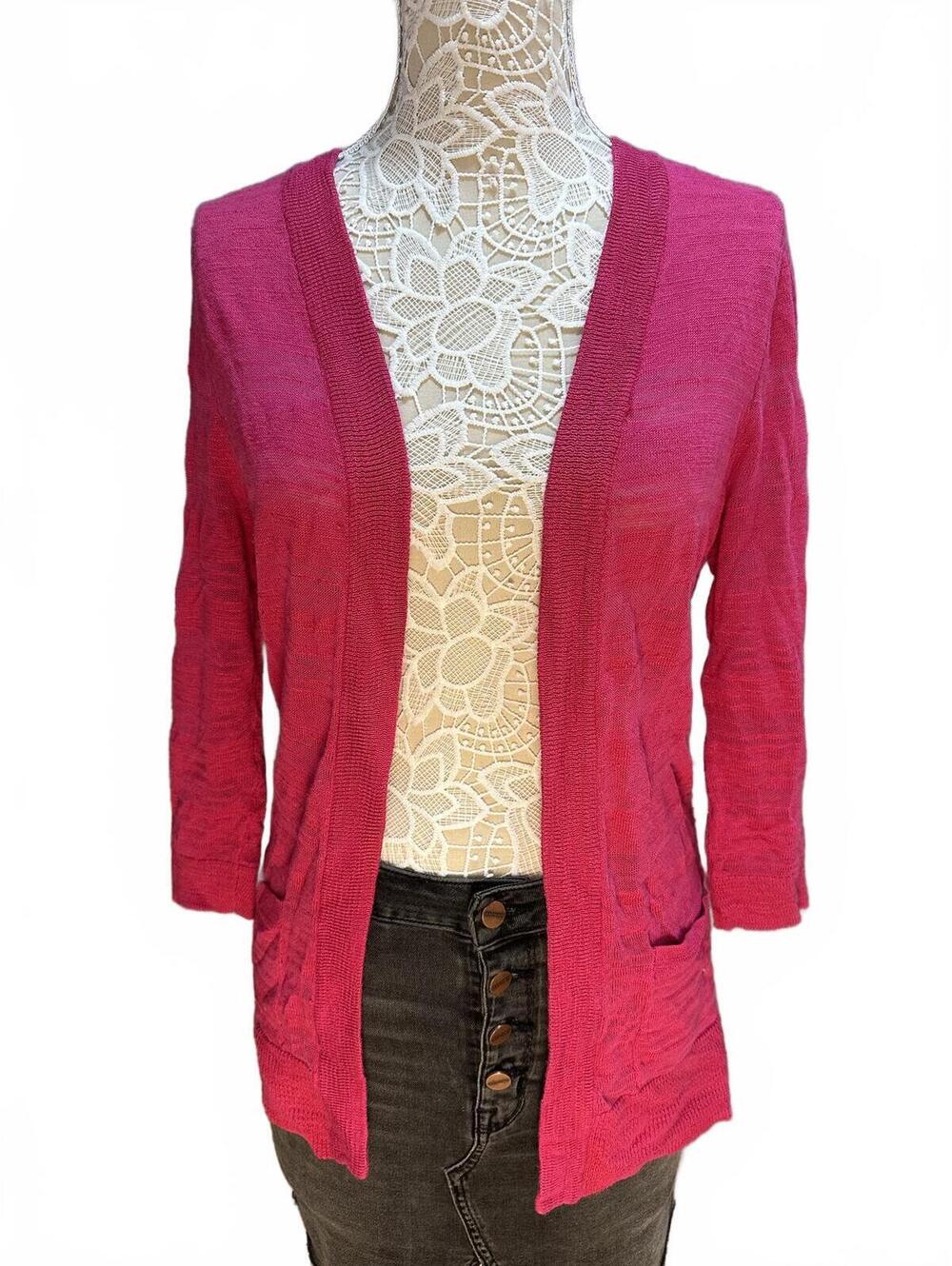Croft & Barrow Pink Lightweight Open Front‎ Cardigan Sweater